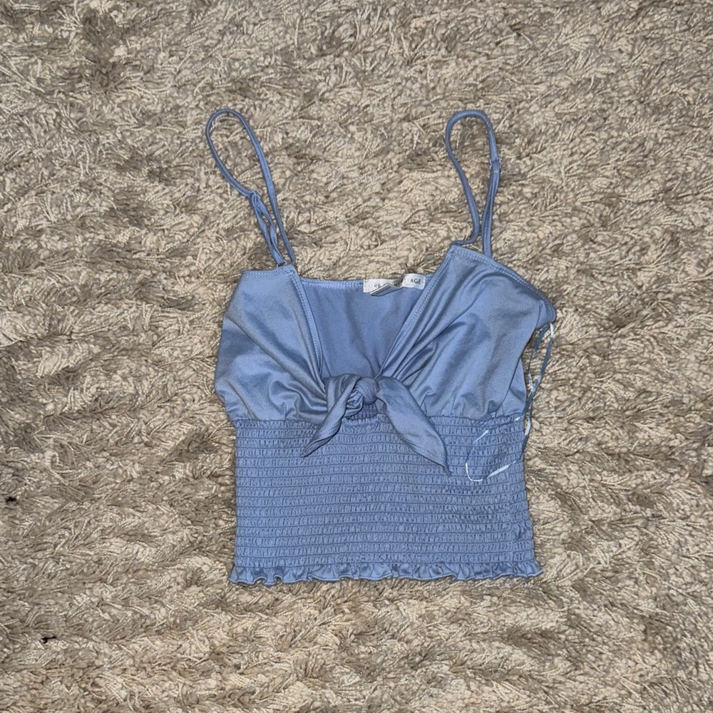 Urban Heritage Light Blue Tie-Front Cami